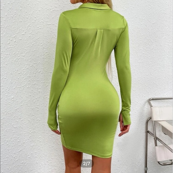 lime green shein dress, size: small, never worn - Picture 2 of 4